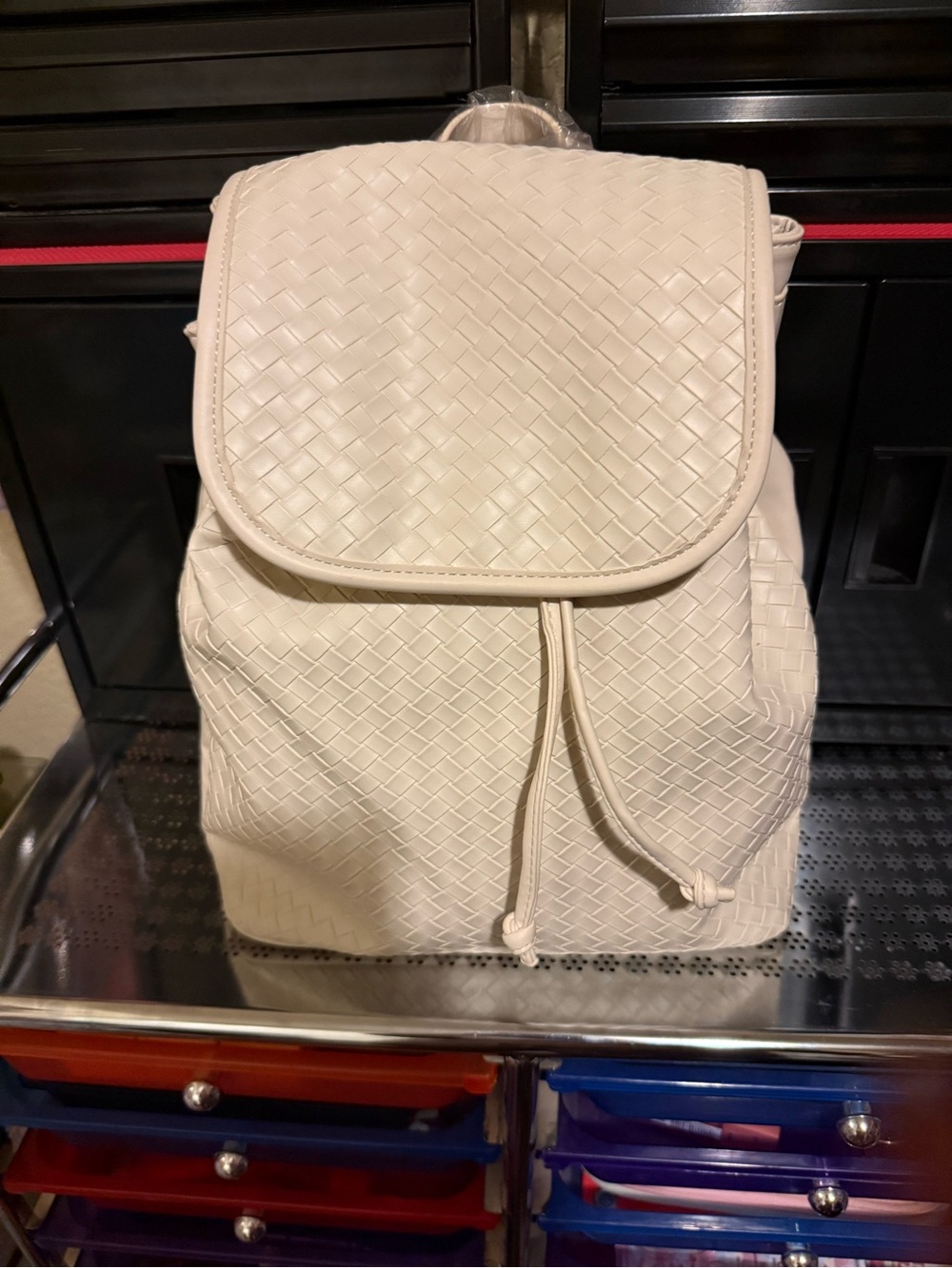 Wrangler Woven Drawstring Backpack - Cream